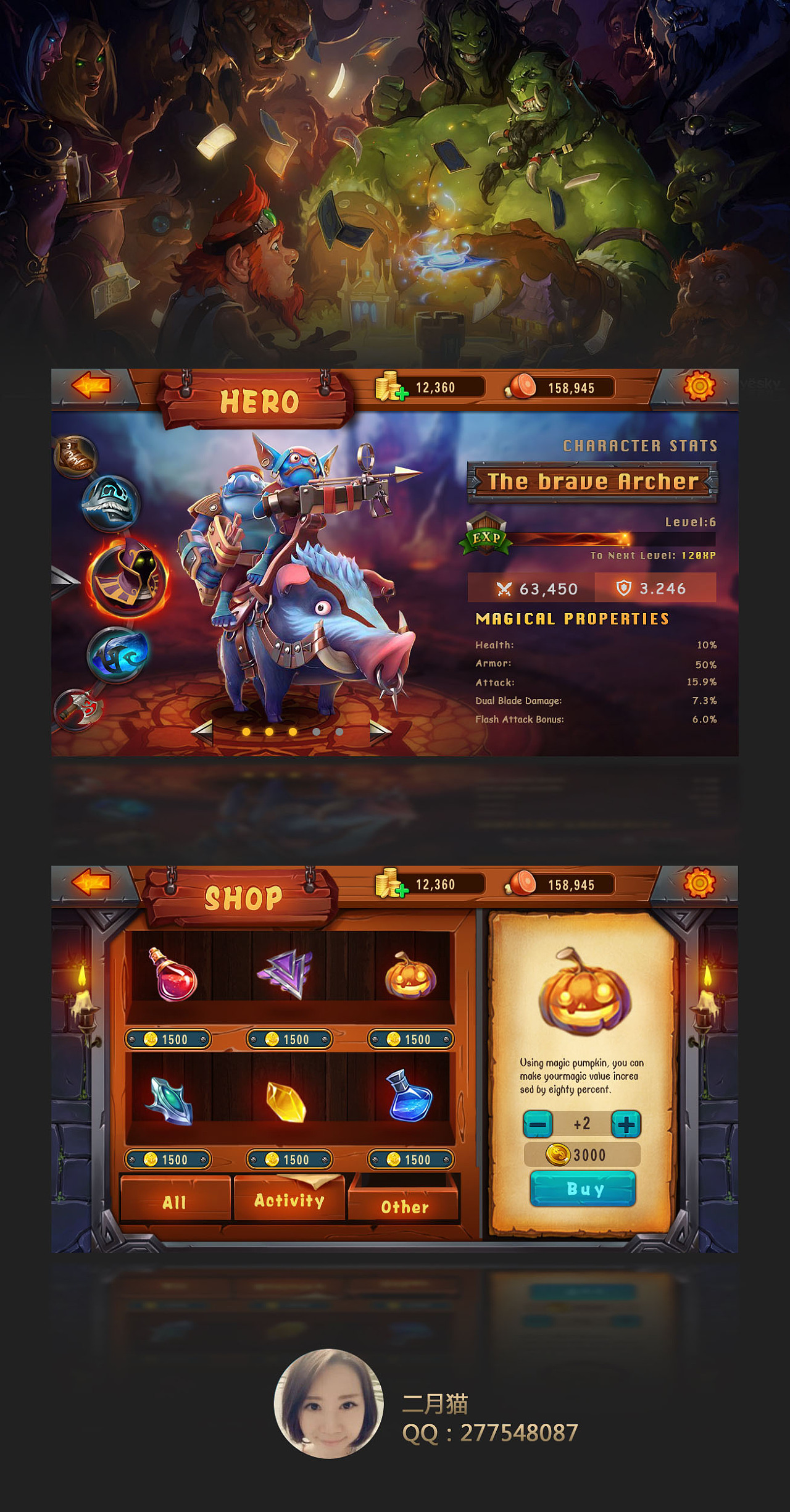 q版欧美风ui-个人练习|ui|游戏ui|二月猫 - 原创作品 - 站酷 (zcool)