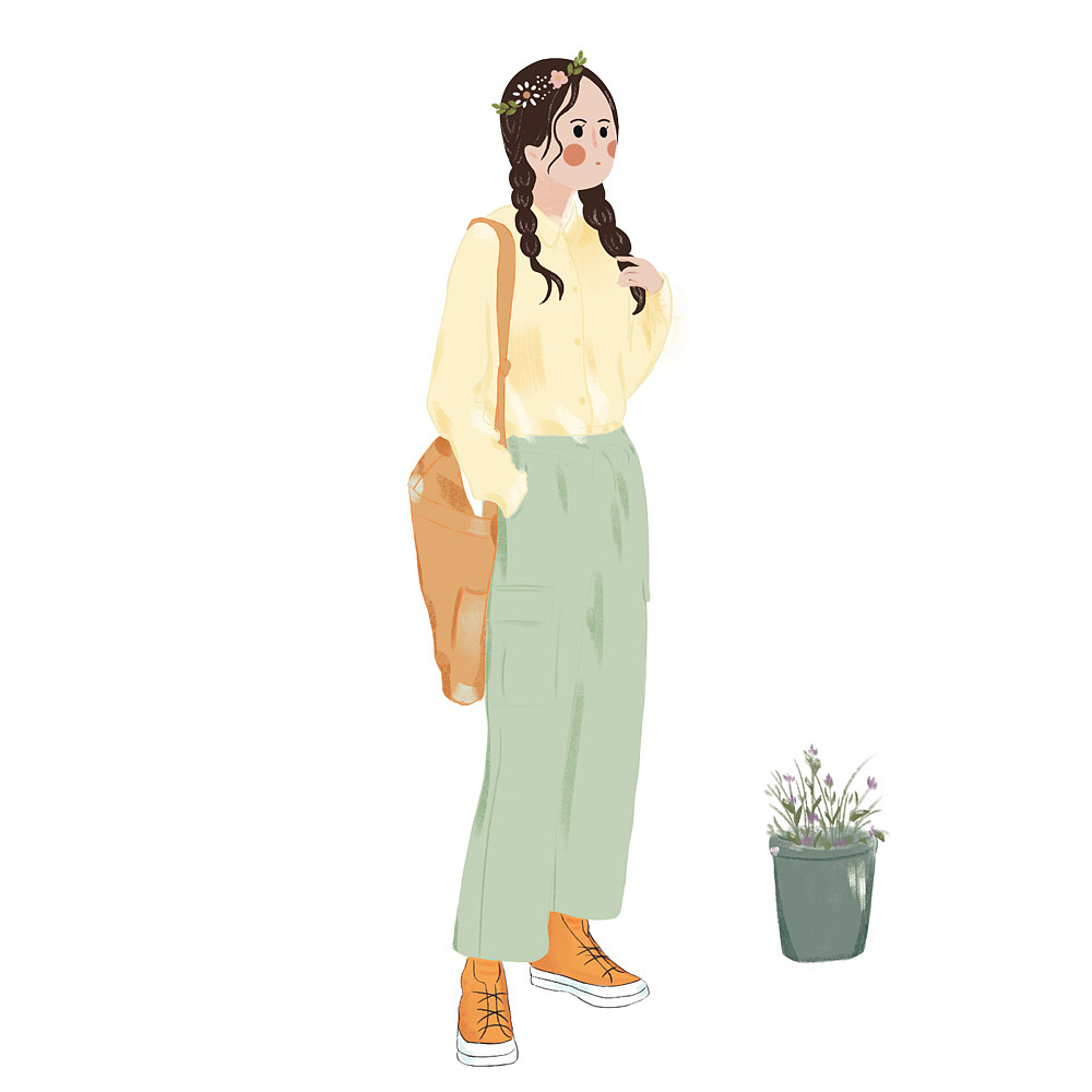 小清新少女|插画|商业插画|ai大橙子 - 原创作品 - 站酷 (zcool)