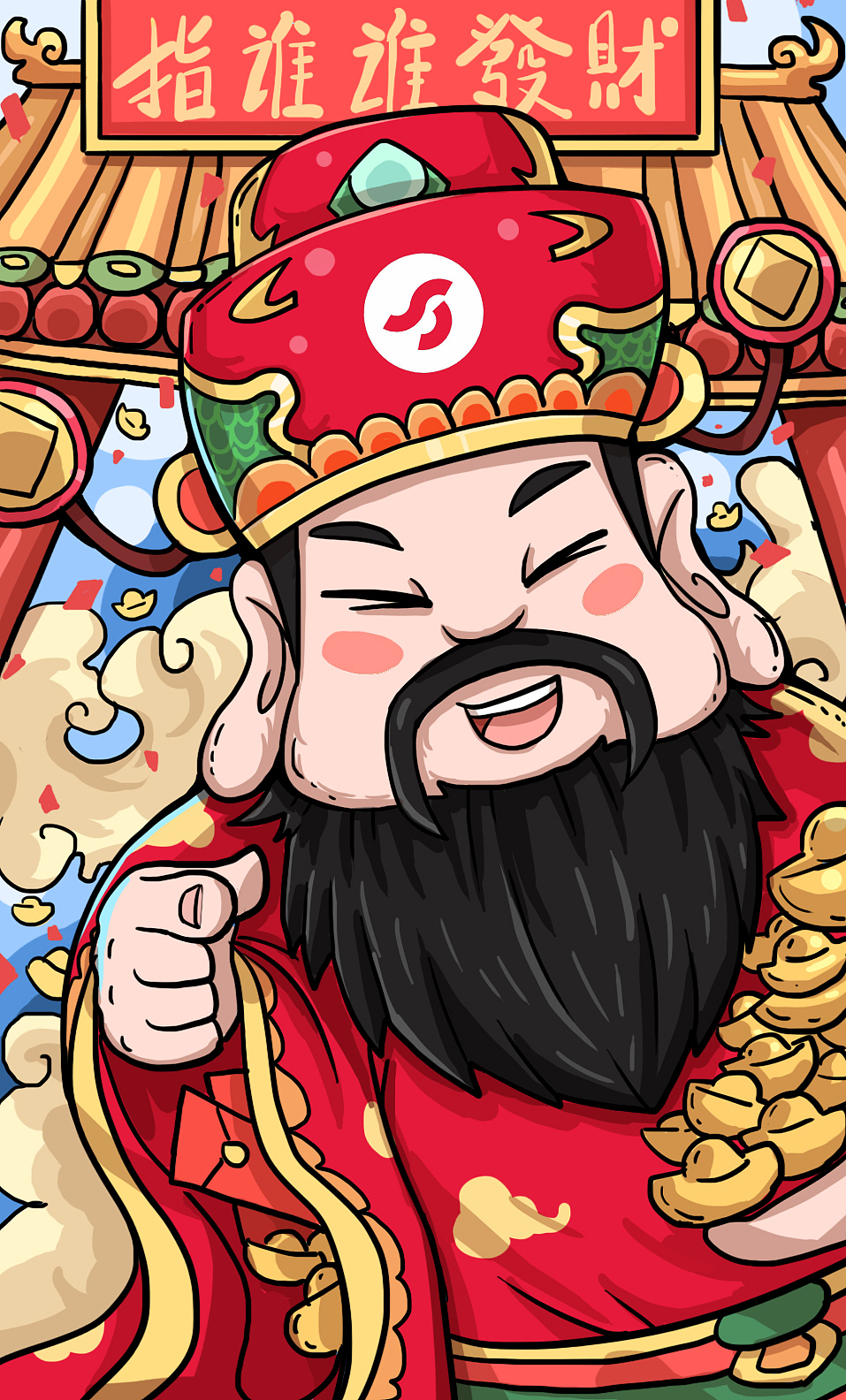 财神爷（图ZMjQ1MjM0MjQ0） - 艺术插画 - 站酷设计师Marlboro998原创素材 - 站酷ZCOOL