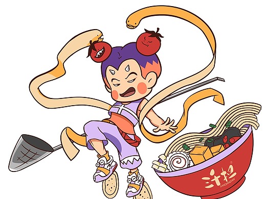 三千担米线插画人物设计