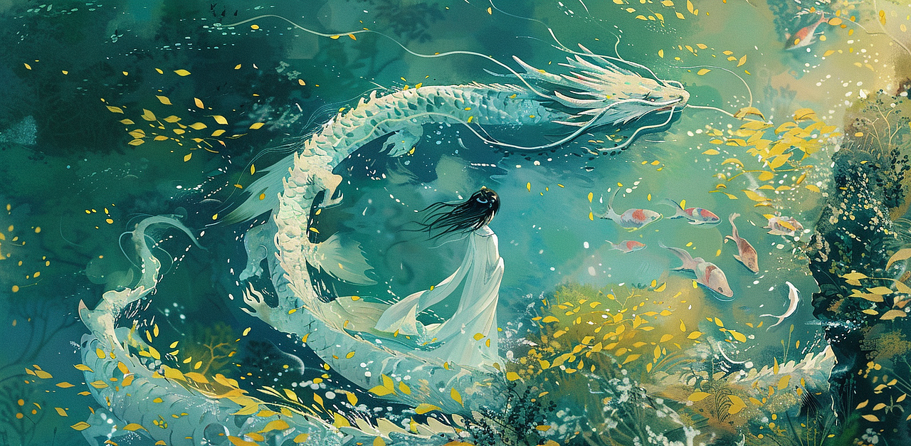 MJ绘画|水墨龙🐉