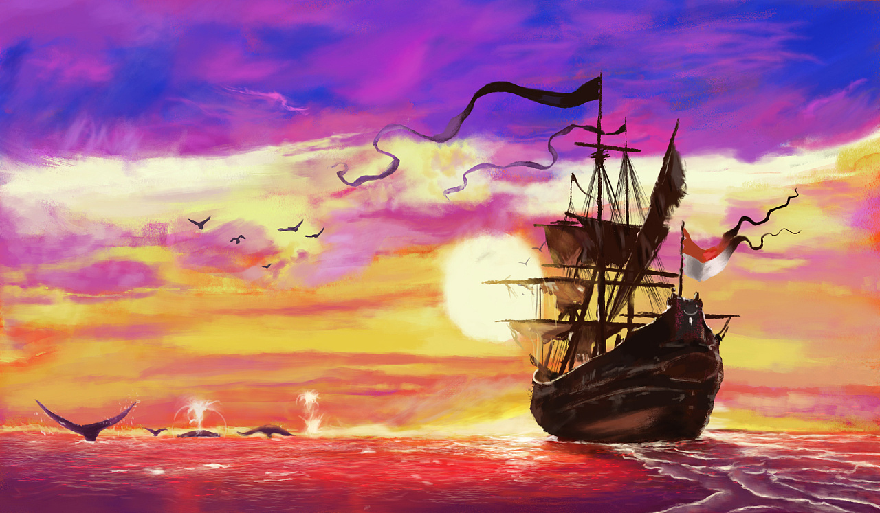 航海战船|插画|概念设定|白羊芯姬 - 临摹作品 - 站酷 (zcool)