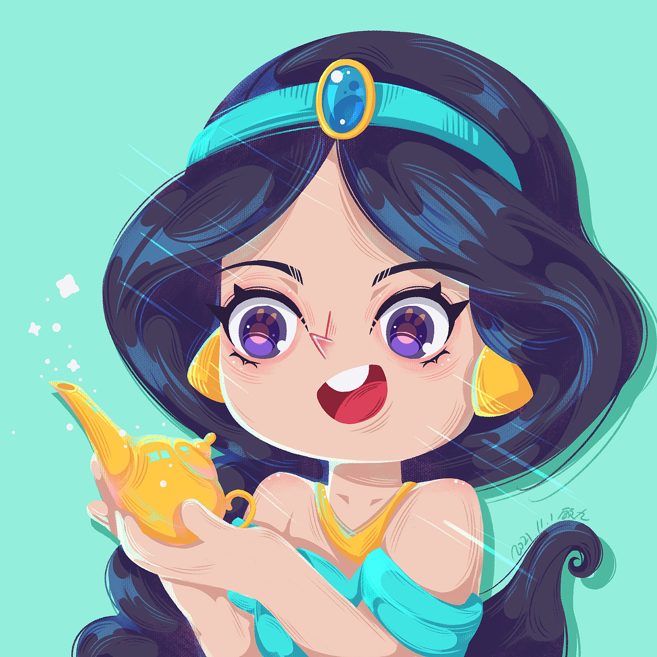 迪士尼公主系列插画