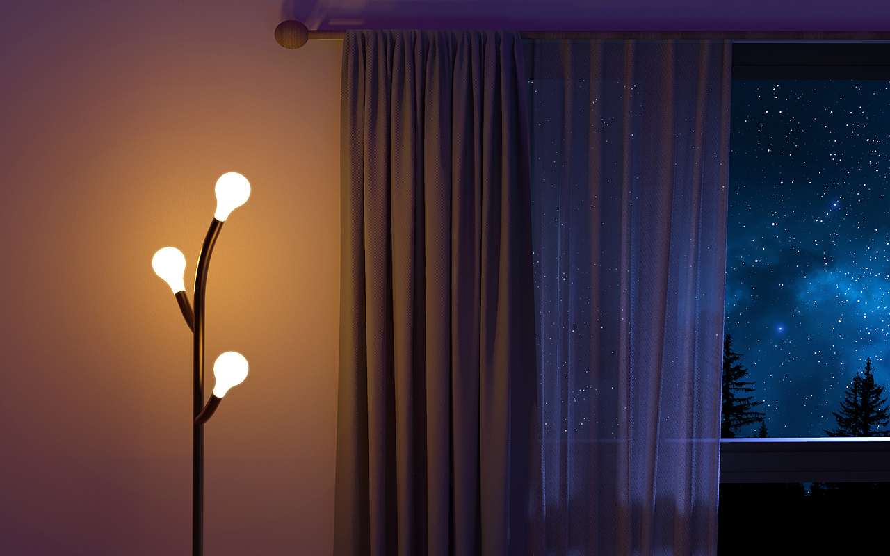 keyshot室内-夜晚灯光渲染