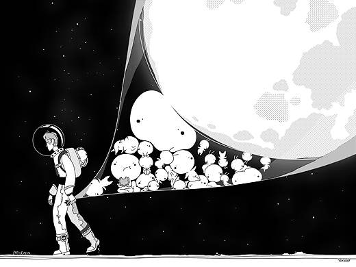 月色真美-宇航员