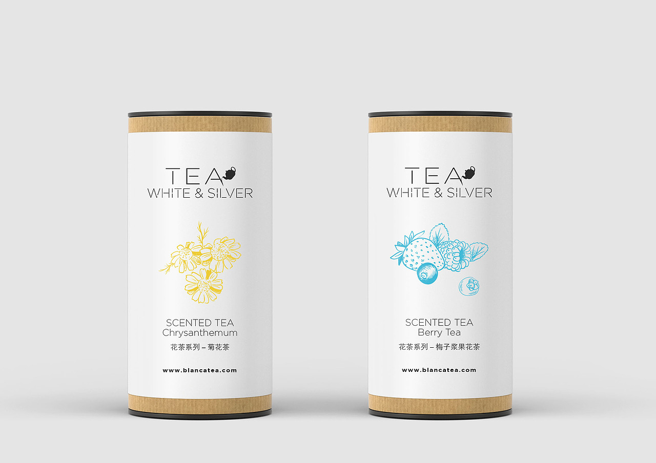 TEA WHITE & SILVER 花茶系列包装