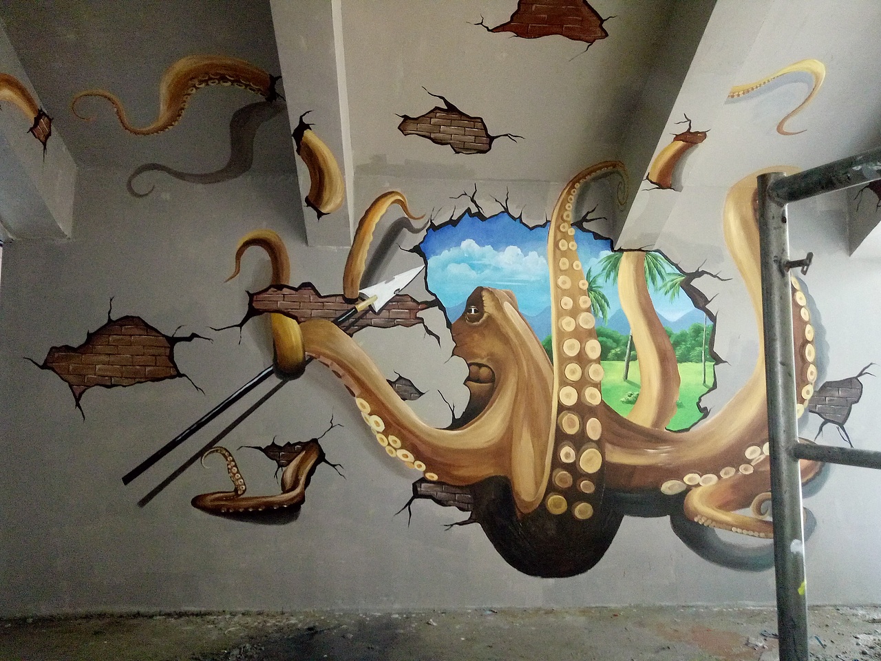 3D墙绘,3D墙画,成都墙绘,成都彩绘,成都壁画