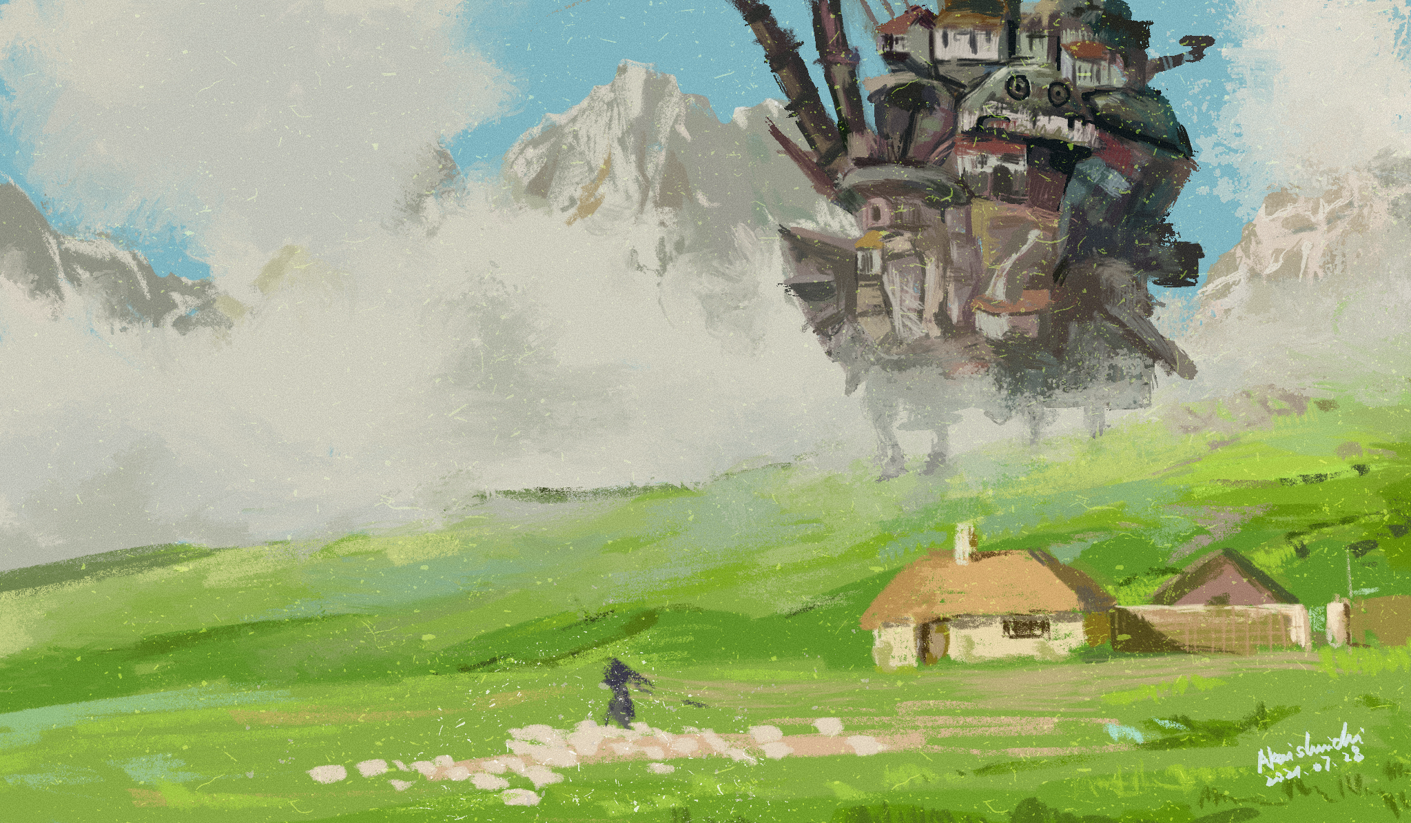 《哈尔的移动城堡》个人练习|插画|创作习作|youngmulababe - 原创