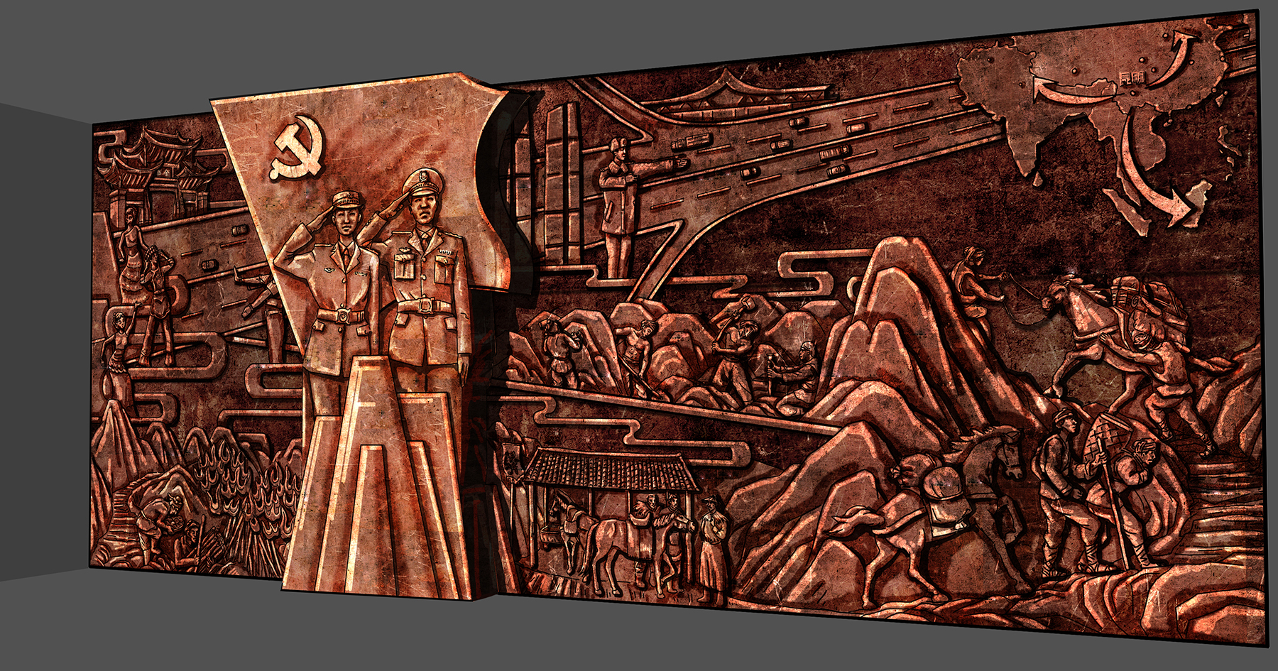 云南省交警总队浮雕设计案例分享