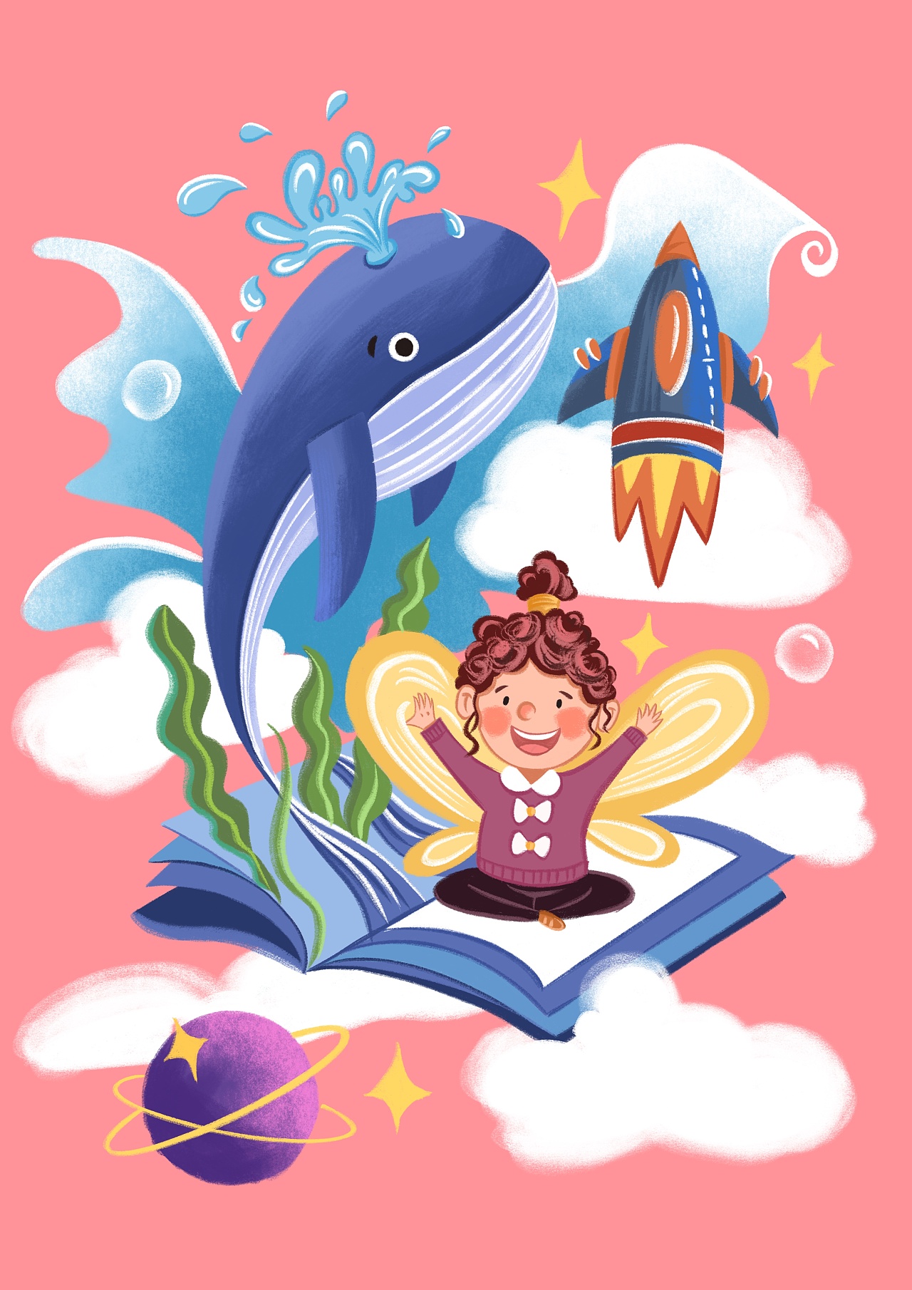 英伦儿童绘本馆装饰画