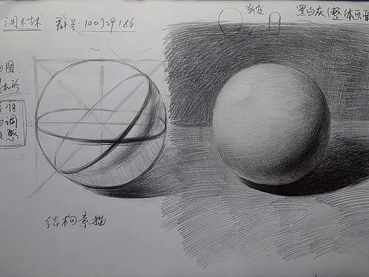 球体光影素描初学素描的小伙伴看过来