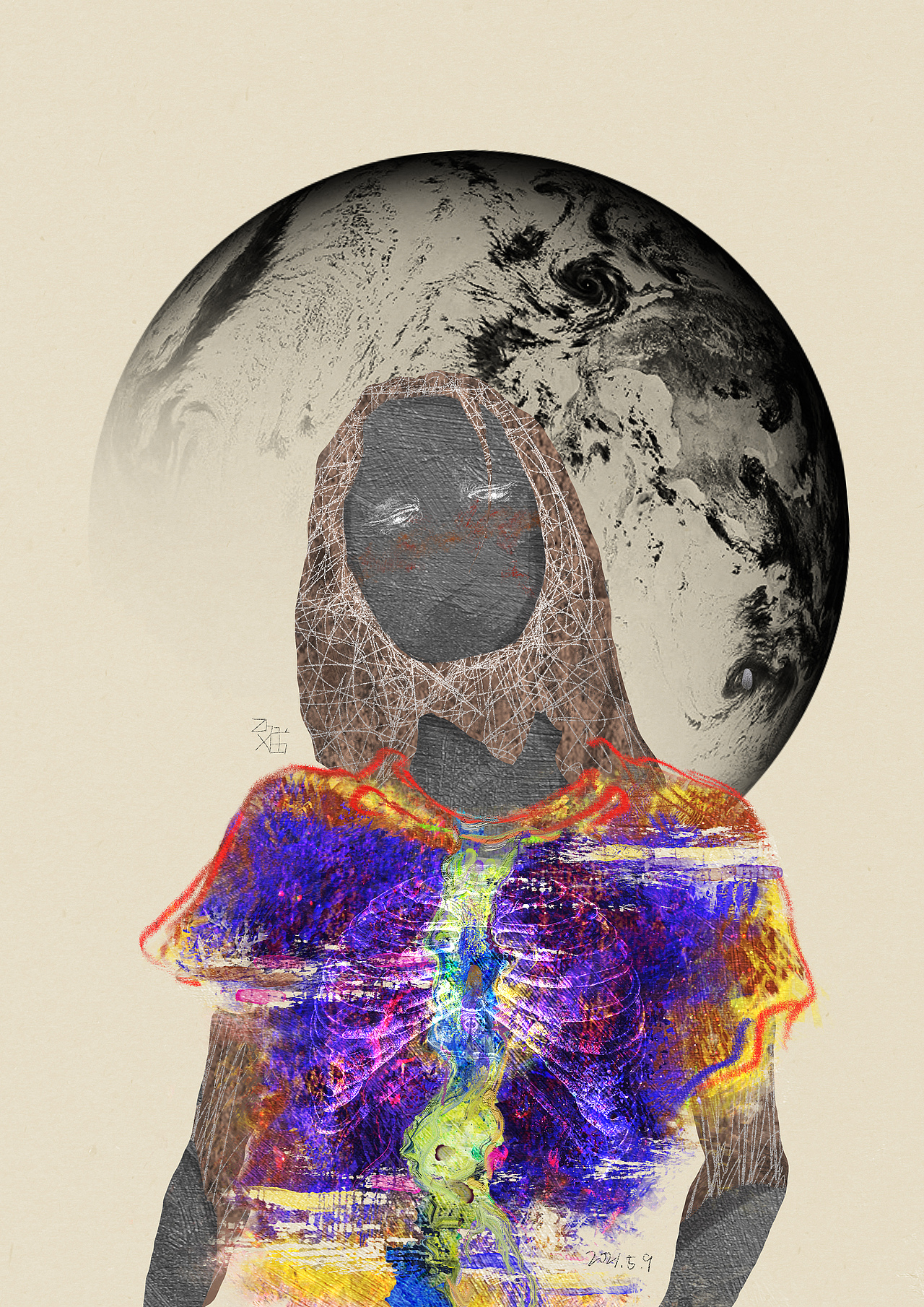 《褪色之人》（图ZMjYzMDMyOTIw） - 艺术插画 - 站酷设计师摸鱼zxb原创素材 - 站酷ZCOOL