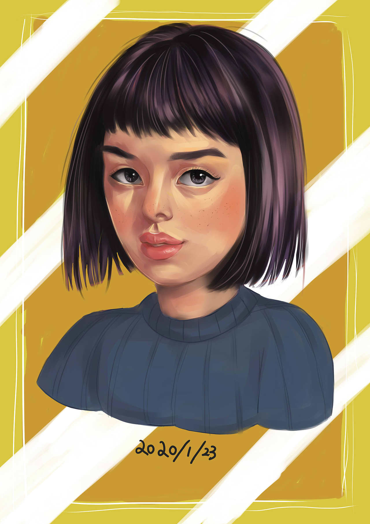 厚涂人物头像（图ZMTk2OTE3NDk2） - 创作习作 - 站酷设计师酥一点原创素材 - 站酷ZCOOL