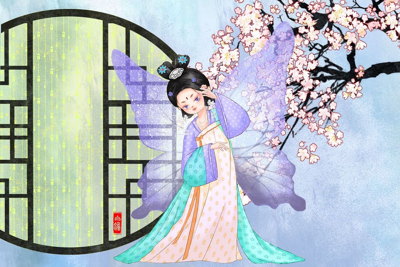 十二花神之二月杏花Q版拟人（图ZMzMxODgwNjQw） - 概念设定 - 站酷设计师白蟾RAN原创素材 - 站酷ZCOOL