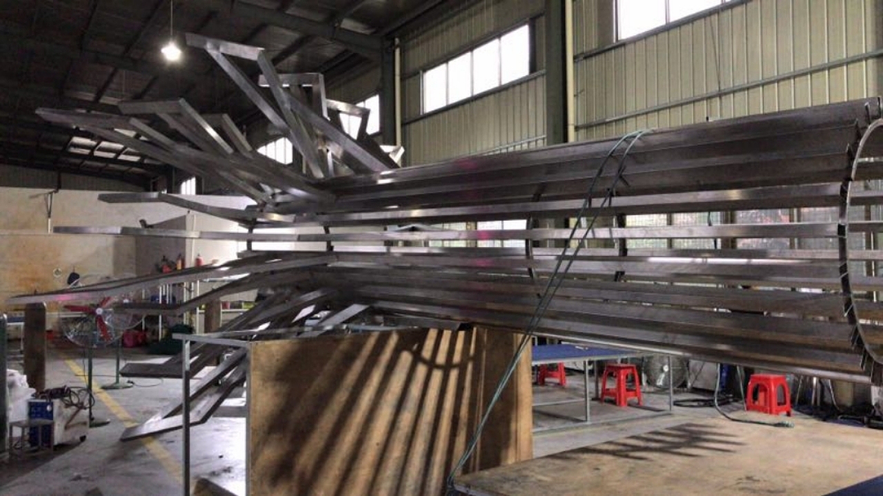 户外仿古铜不锈钢屏风背景墙 景观风水山水隔断