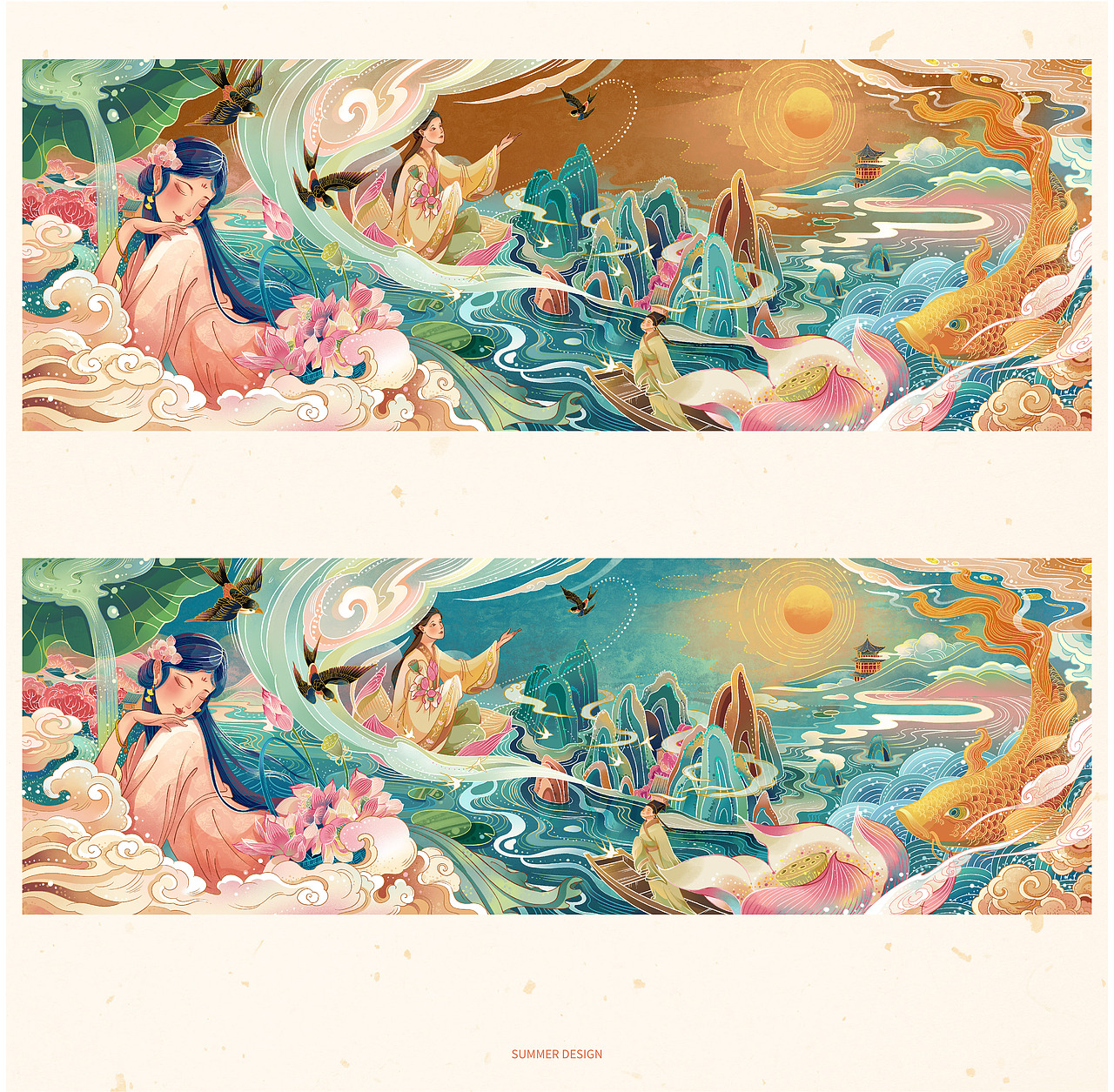 汉服品牌插画长卷（图ZMjI4MzEwOTE2） - 商业插画 - 站酷设计师Summer梓轩原创素材 - 站酷ZCOOL