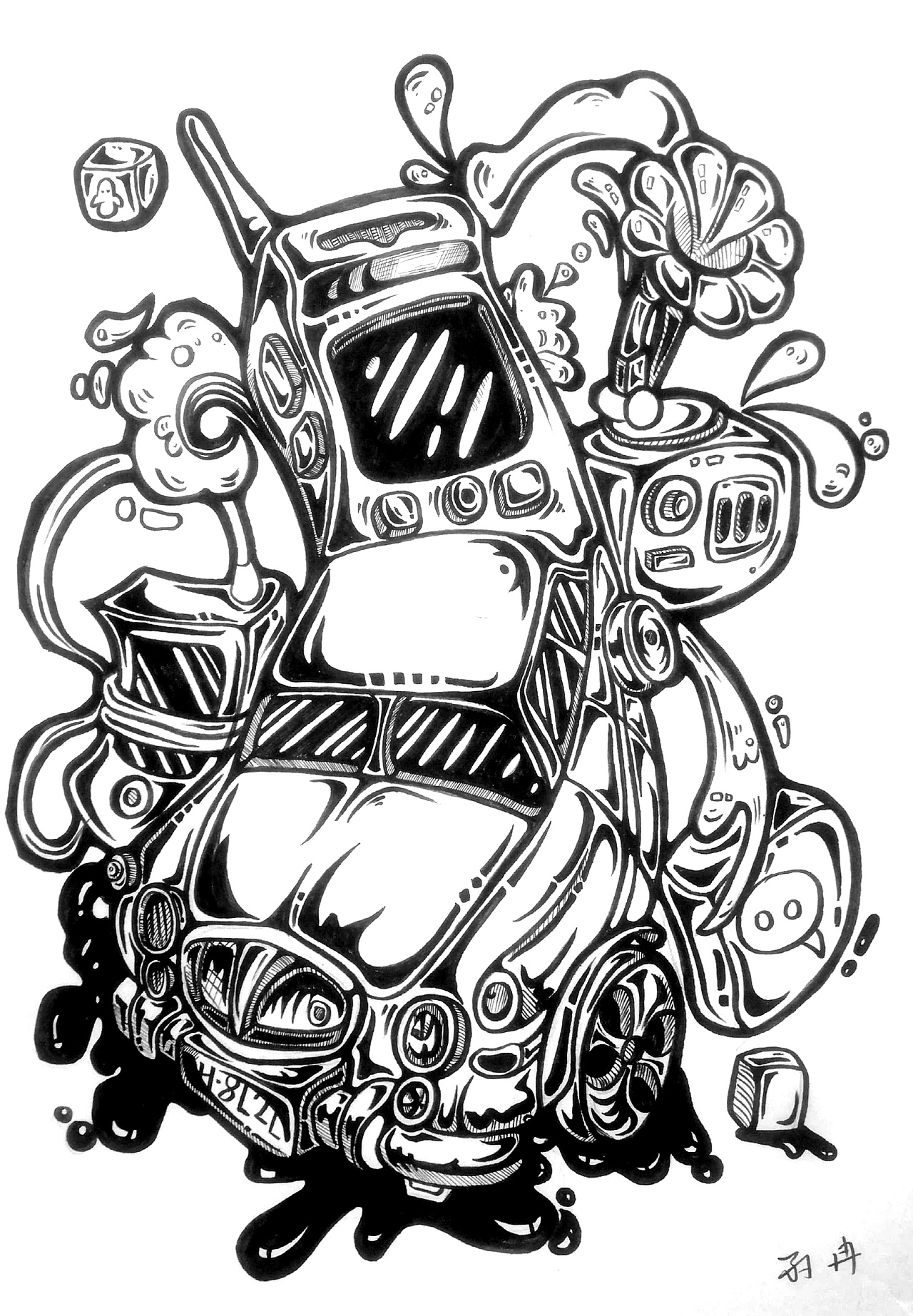 高三学生作业走一波～（图ZMjQ1ODIyOTY4） - 新锐潮流插画 - 站酷设计师孟爷子原创素材 - 站酷ZCOOL