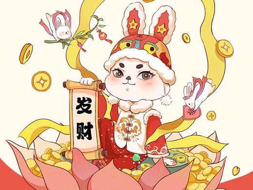 玉兔呈祥（个人主页-ZNTgzOTQ5MDQ=） - 商业插画 - 站酷设计师zero海竹孤原创素材 - 站酷ZCOOL