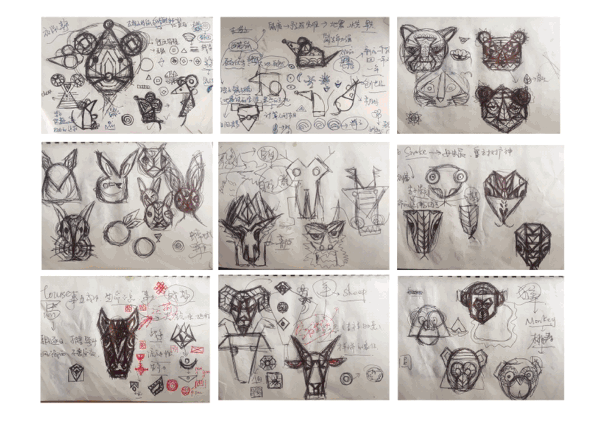 十二生肖 CHINESE ZODIAC（图ZMjEyMzIyMDMy） - 图案 - 站酷设计师chenjinu原创素材 - 站酷ZCOOL