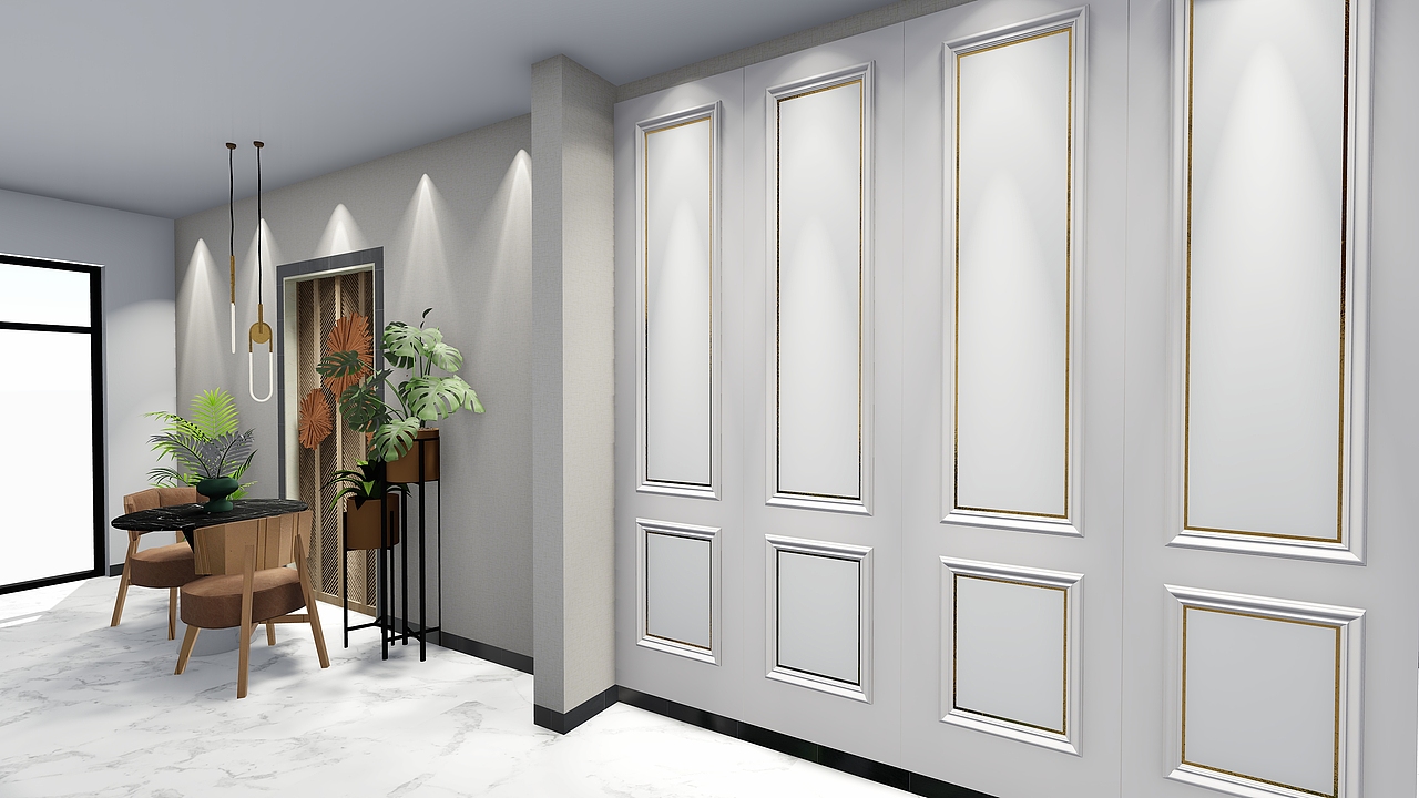 足疗店内部座椅休闲区和景观区设计