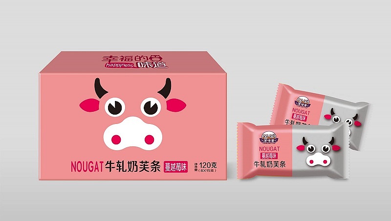 最爱就是大眼儿萌，可爱小牛牛轧奶芙包装设计（图ZMTI0NjM4NTU2） - 包装 - 站酷设计师红创意品牌设计原创素材 - 站酷ZCOOL