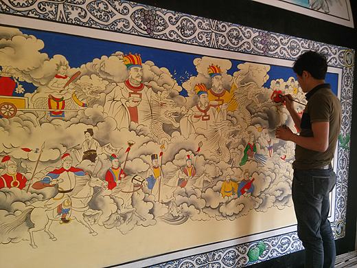 寺庙壁画，古建筑彩绘