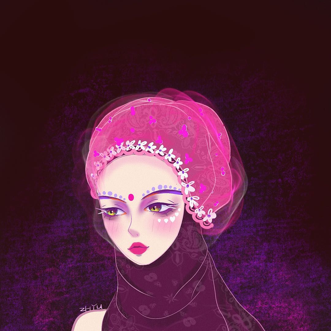 新疆民族女孩头像插画（图ZMjg2MTkyMzA4） - 创作习作 - 站酷设计师小青柠不是水果原创素材 - 站酷ZCOOL