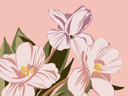 花卉系列扁平插画