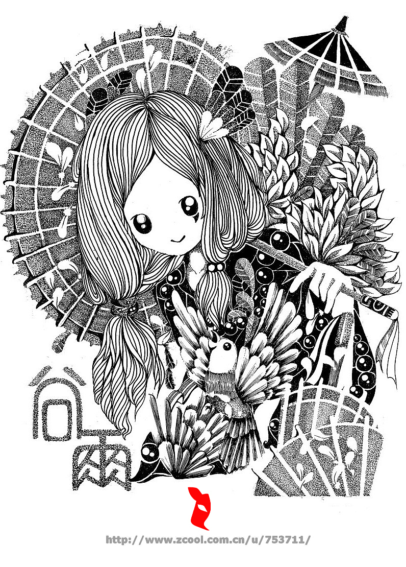 二十四节气神之《谷雨》（图ZNTc2NjQ4MA==） - 商业插画 - 站酷设计师狐狸精小五原创素材 - 站酷ZCOOL