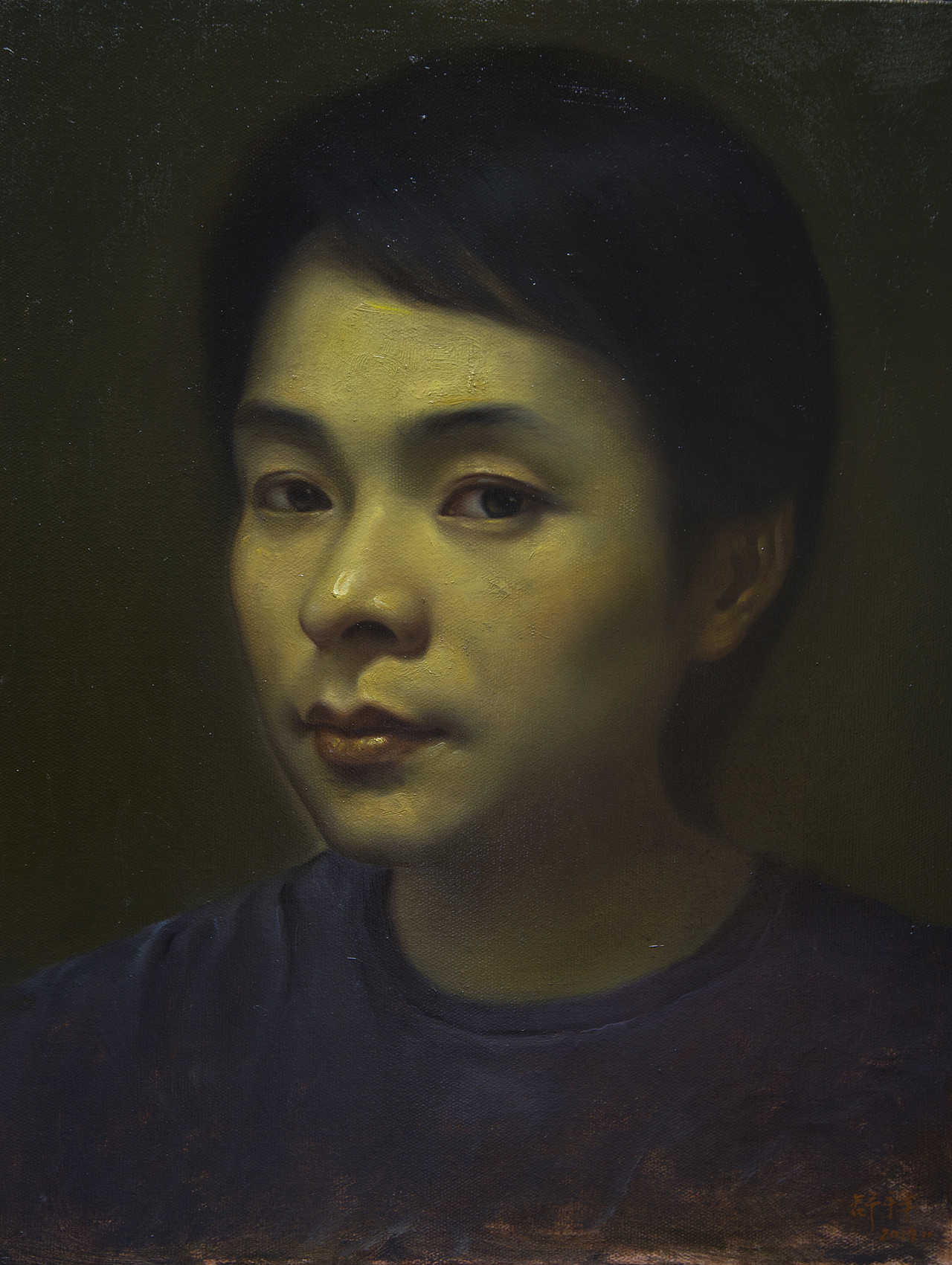 自画像 40x50 cm 2019年 布面油画