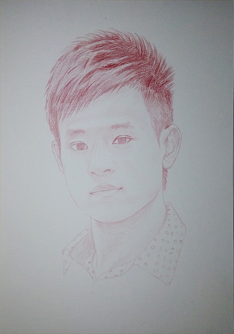 彩色铅笔画 吼也手绘