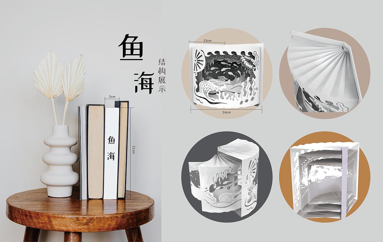 鱼海——立体纸书灯丨文创设计