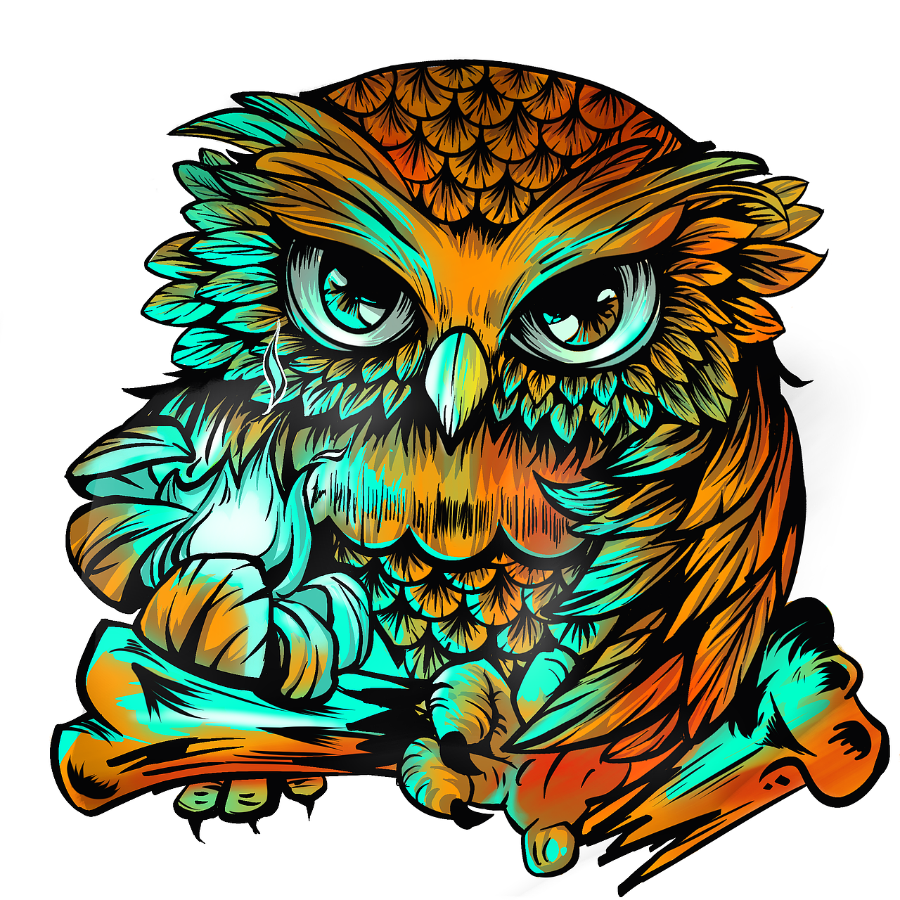 猫头鹰头像设计_蜡笔有毛-站酷zcool