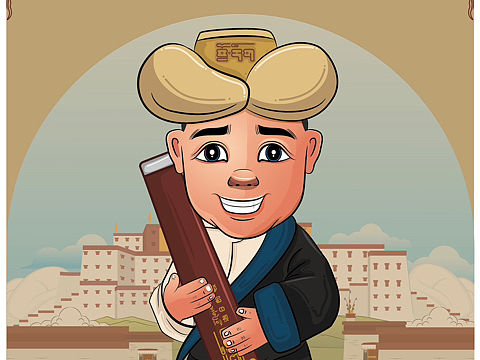 藏式插画海报设计