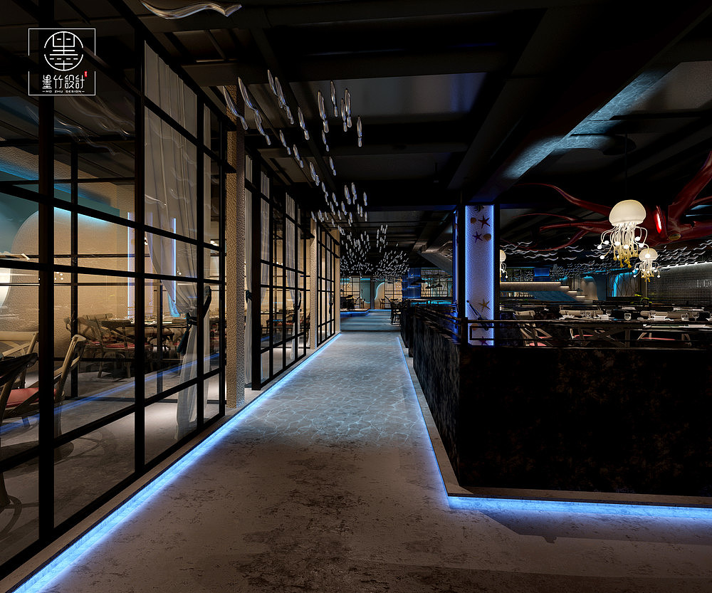 魚上漁海鮮餐廳——西安餐廳設(shè)計公司,海鮮餐廳設(shè)計（圖ZMTU4ODEzNzky） - 家裝設(shè)計 - 站酷設(shè)計師西安餐館設(shè)計公司原創(chuàng)素材 - 站酷ZCOOL