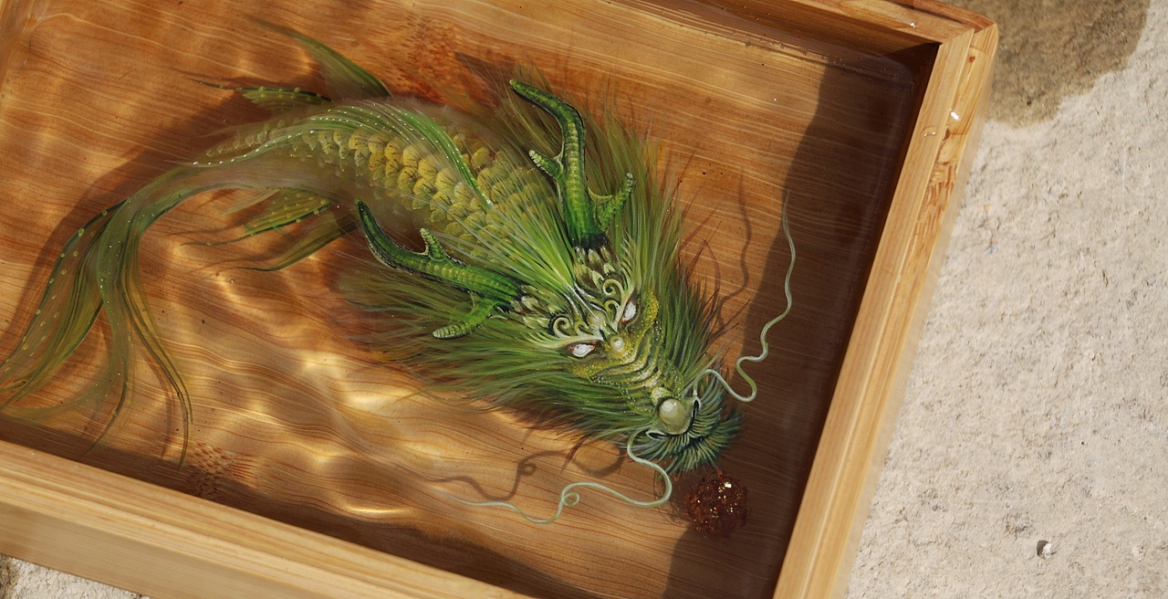 《鳌鱼》《遛浪地球》四月树脂画（图ZMjA1MjcxODg4） - 其他手工艺 - 站酷设计师跃然脂上原创素材 - 站酷ZCOOL