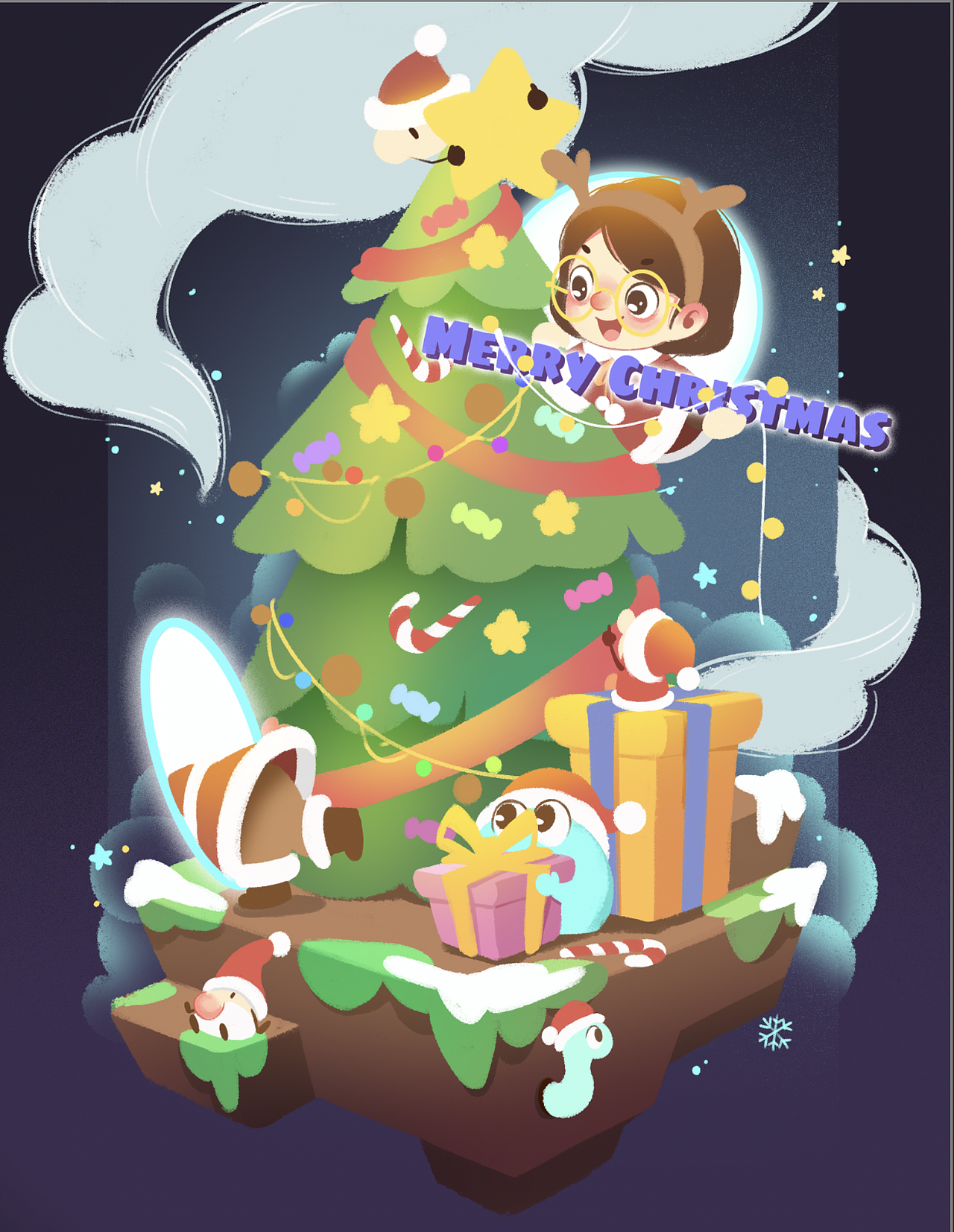 让我们一起来装饰圣诞节吧!!!(图ZMjgyMTAxMjI0) - 儿童插画 - 站酷设计师猫小毛毛原创素材 - 站酷ZCOOL