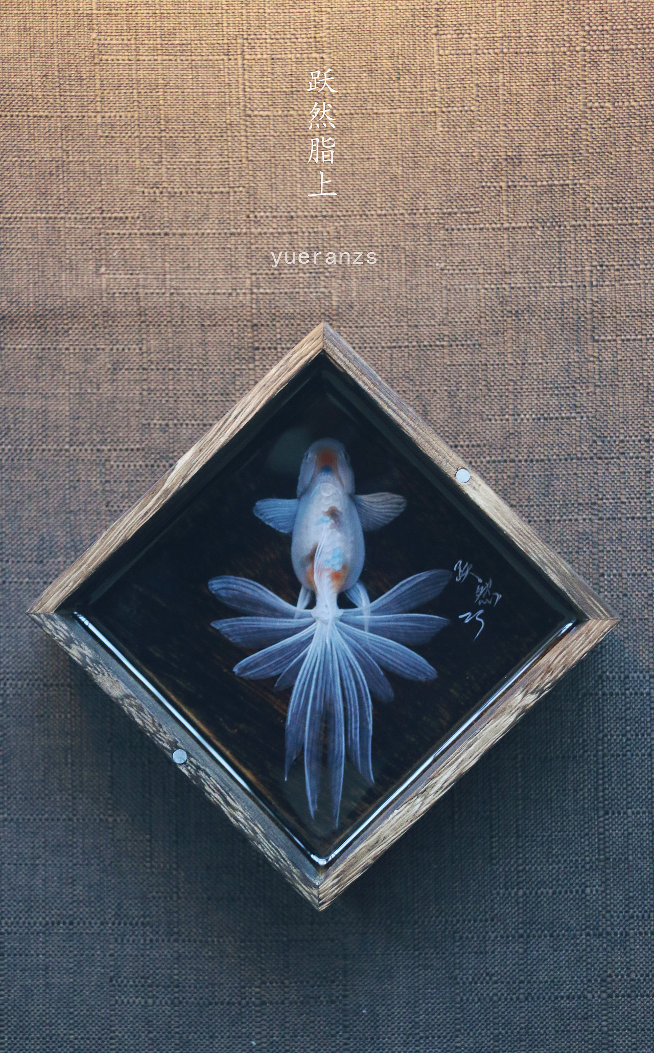 树脂画跃然脂上手绘鱼虾