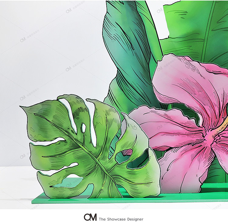 夏季手绘芭蕉叶橱窗