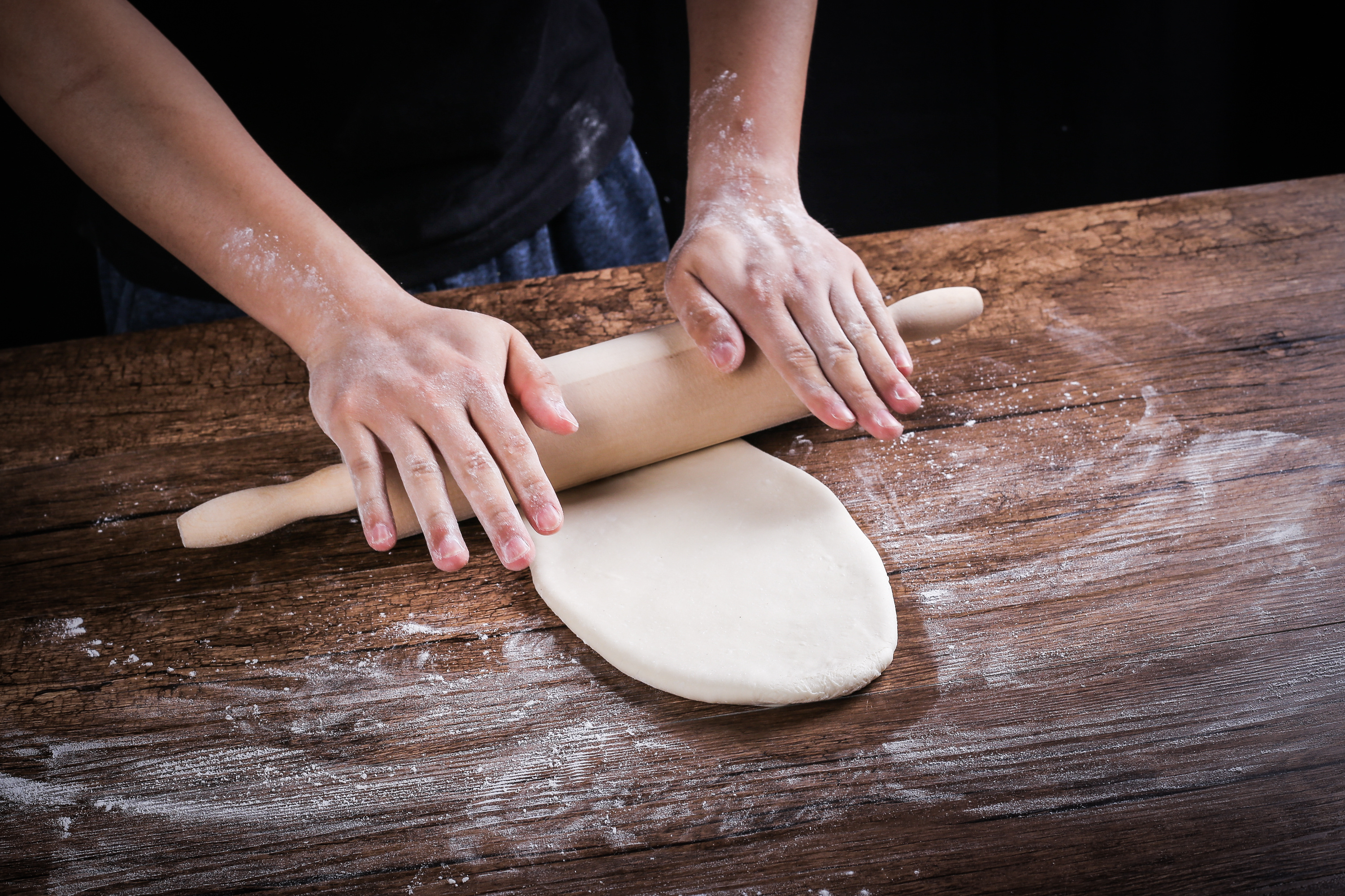 披萨拍摄,虐面团and成品