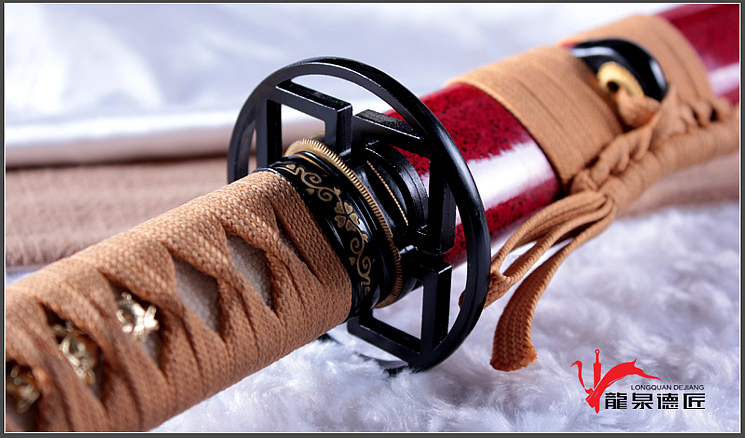 德匠堂宝剑-龙泉刀剑-赤艳打刀|花纹钢(DJ-1351)