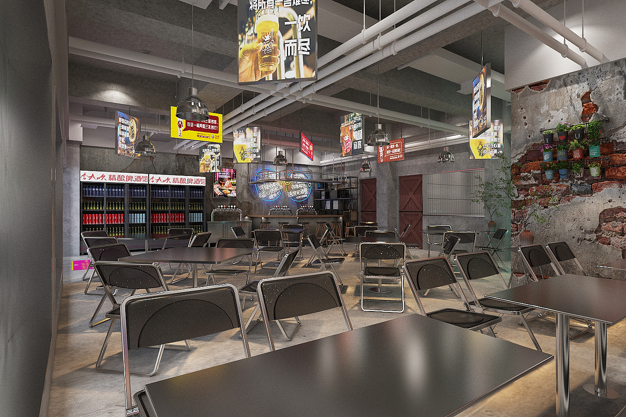 精酿啤酒小酒馆店面设计,工业风,叙利亚,小酒馆