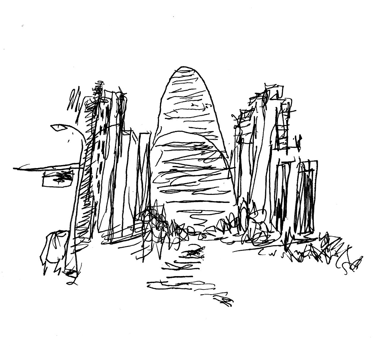 北京2020夏 速写4 望京soho|纯艺术|绘画|便利pho_原创作品-站酷zcool