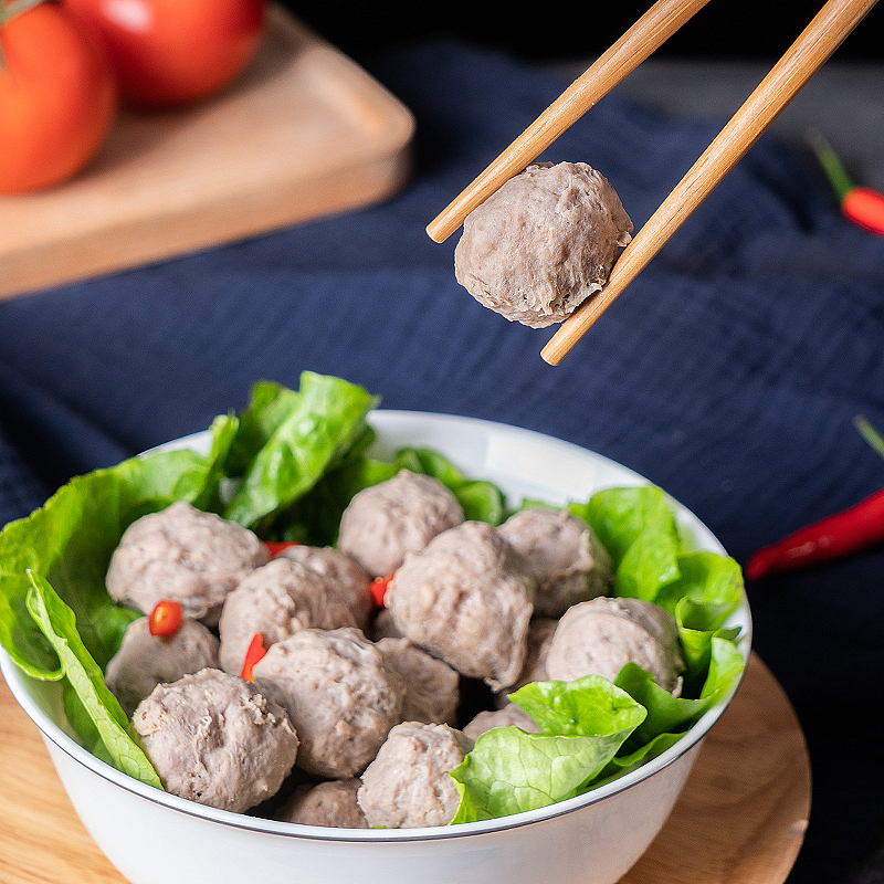 潮汕牛肉丸,场景实拍,详情设计,