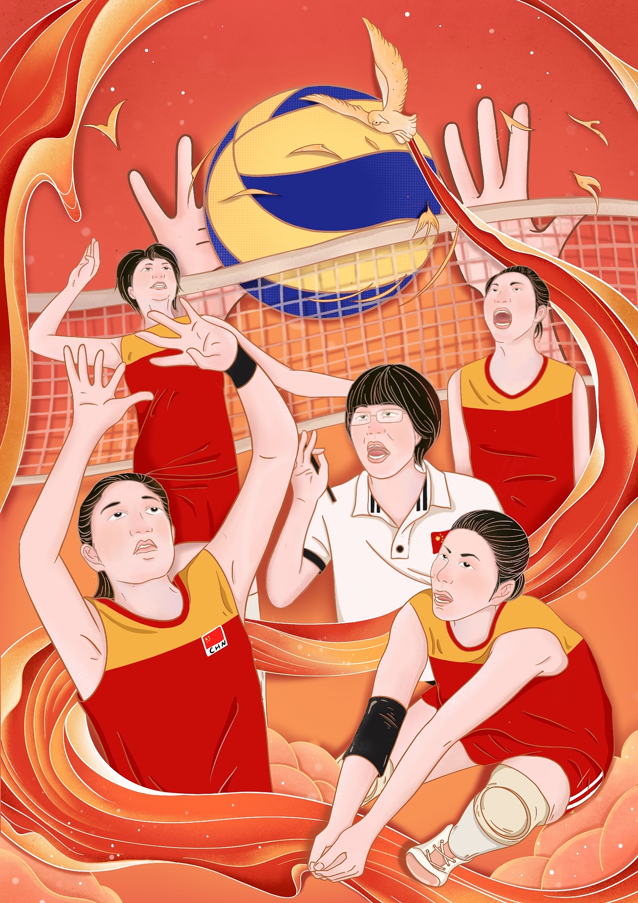 女排精神（图ZMjI3NDcwODQw） - 创作习作 - 站酷设计师hiii吱吱原创素材 - 站酷ZCOOL