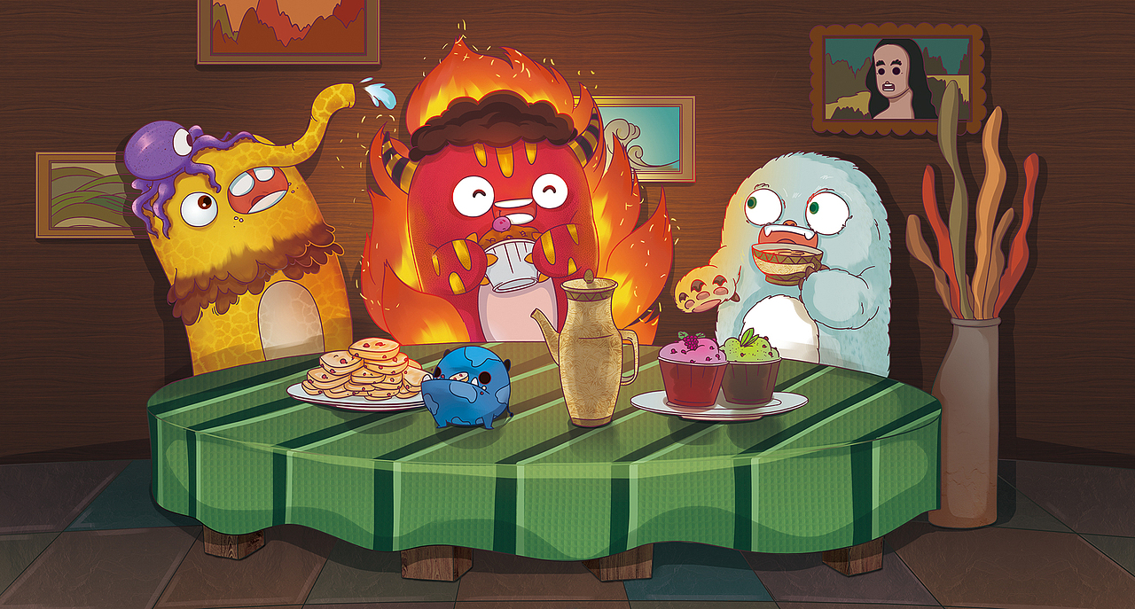 小怪兽Monster（图ZMjgyODczODQ=） - 商业插画 - 站酷设计师娜安Nae_Tyann原创素材 - 站酷ZCOOL
