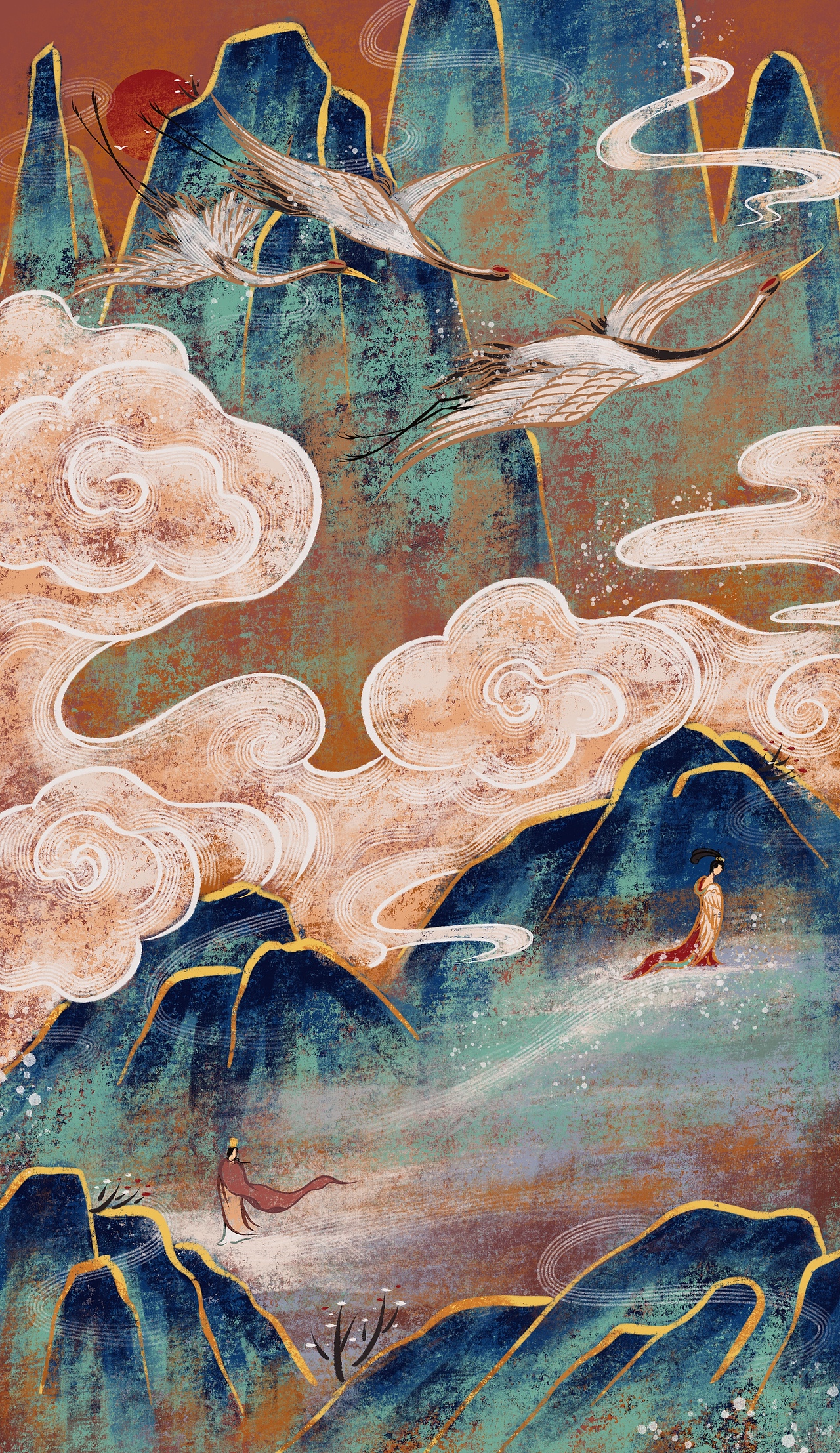 《洛神赋》插画系列（图ZMjEwMDg2MDc2） - 创作习作 - 站酷设计师玉鑫原创素材 - 站酷ZCOOL