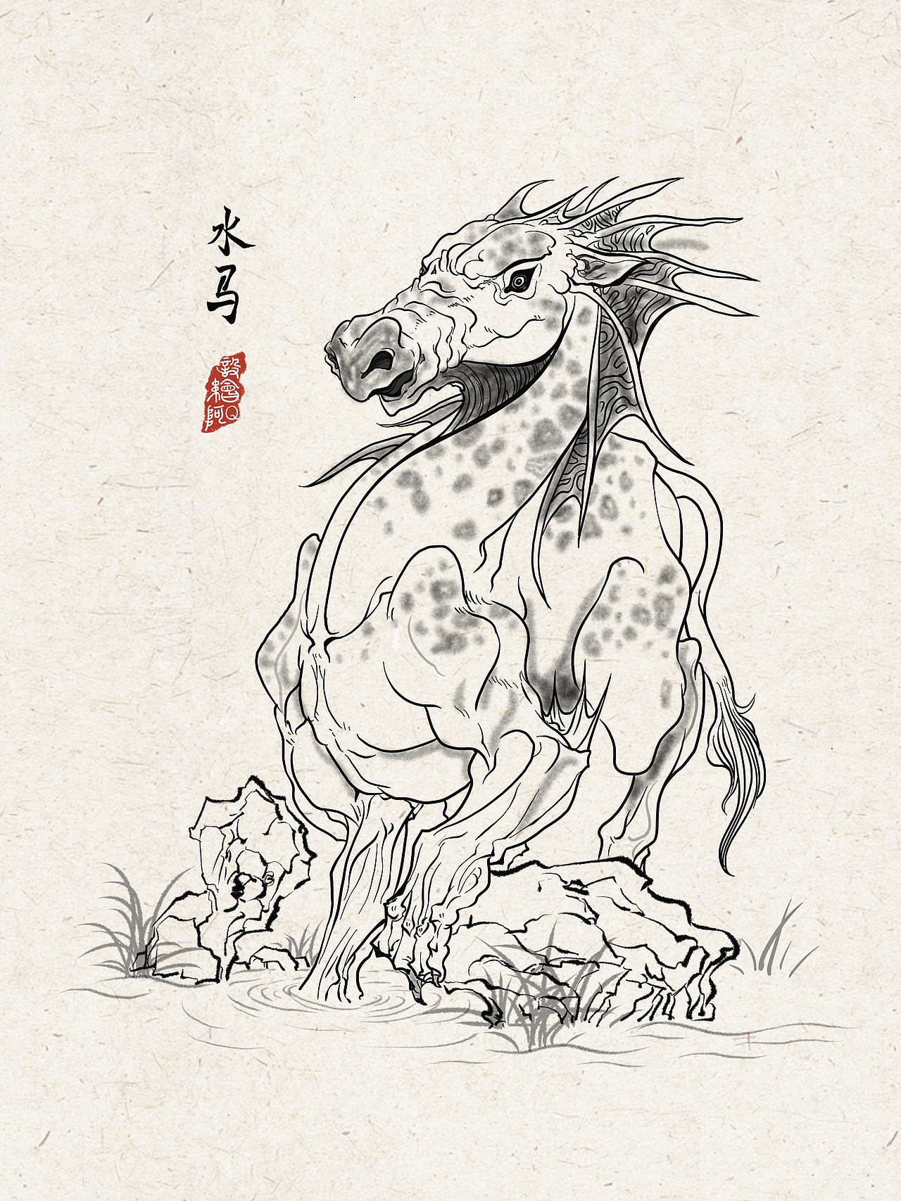 山海经之异兽线描【19.12-20.01】