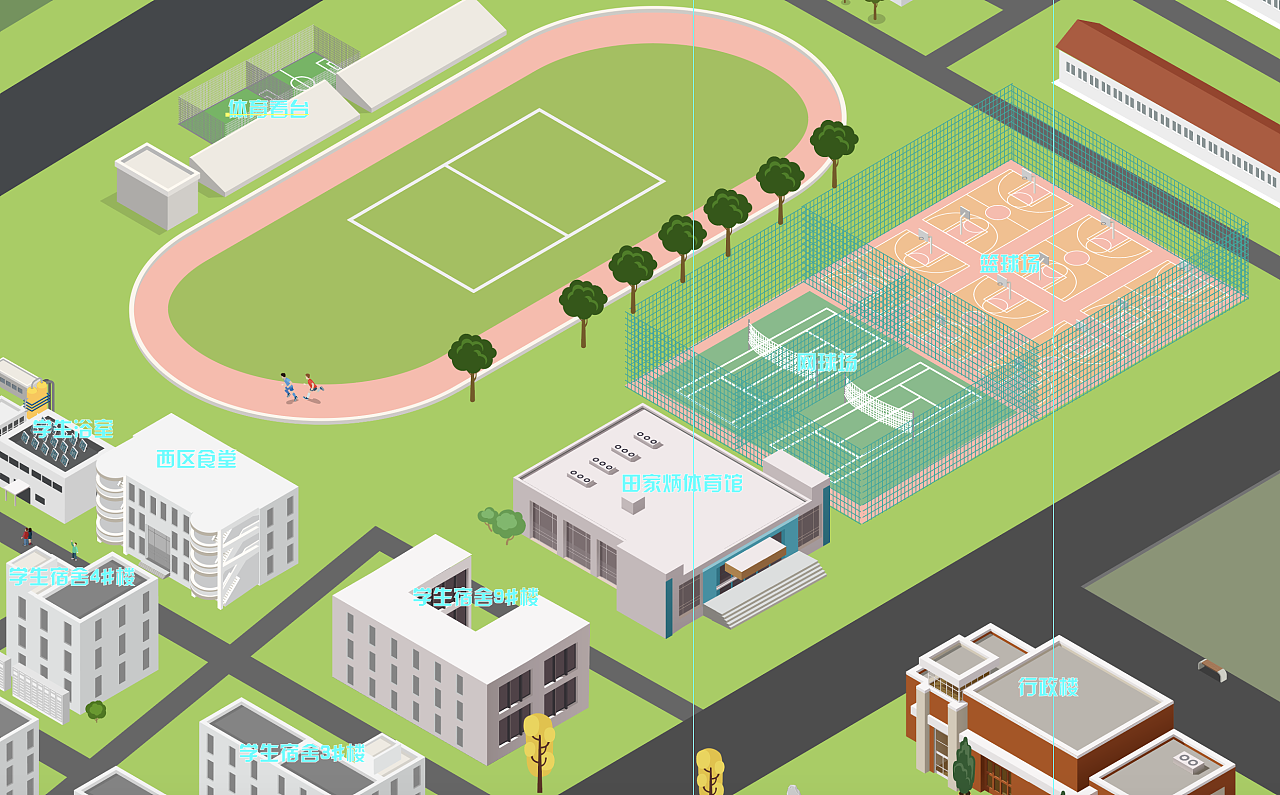 校园地图2.5维设计