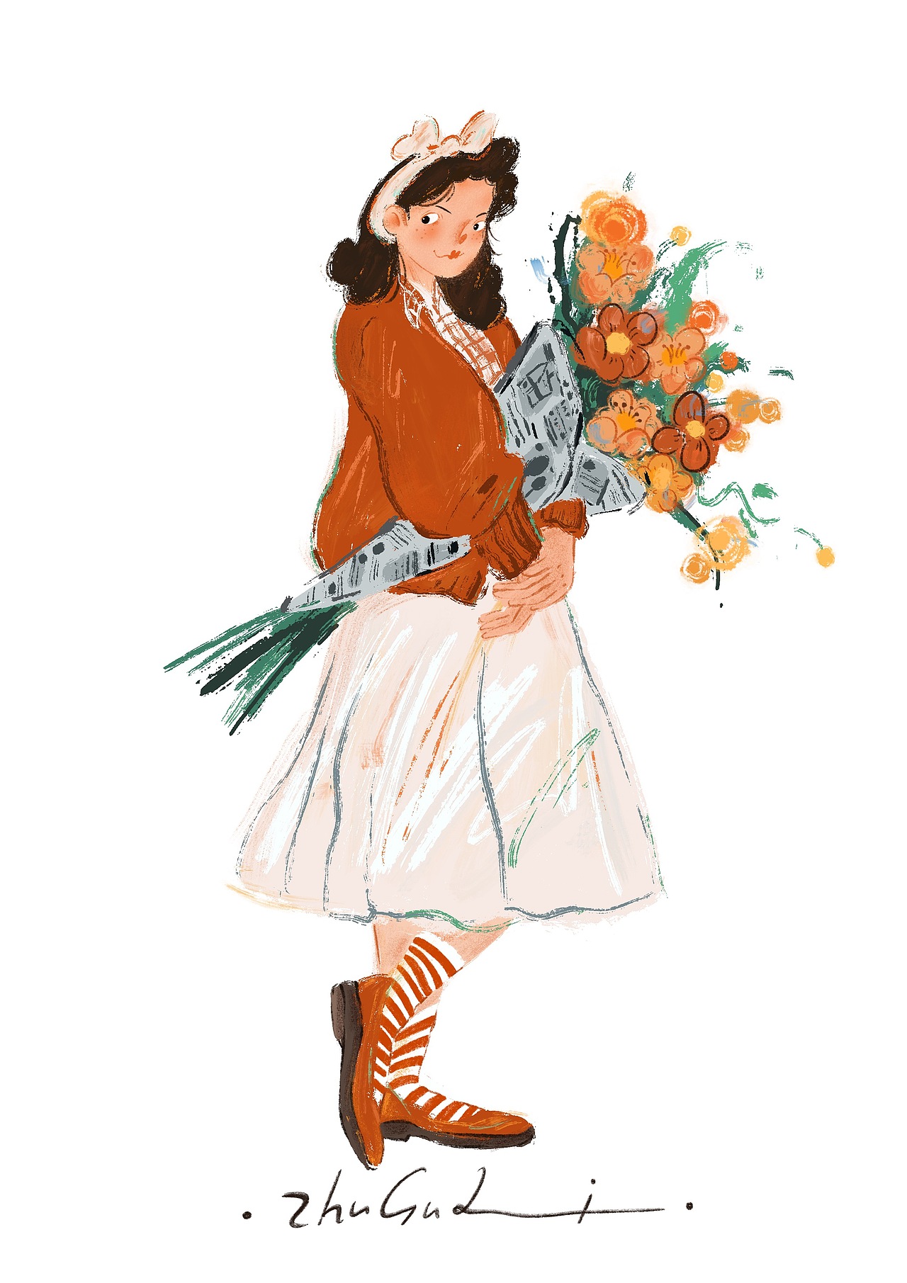 单个插画人物宝石生活5图